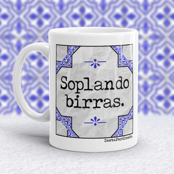 Taza Soplando birras