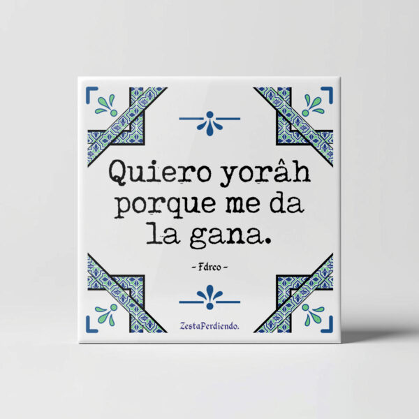 Azulejo Quiero llorar