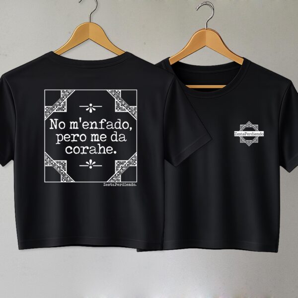 CORAJE_EPA_back Croptop Negro No m'enfado pero me da corahe
